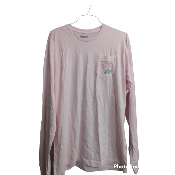 ChampionLadies FloralGeorgia BulldogsLong SleevePocketShirt,PalePink(L)MSRP27.00 - Picture 1 of 4